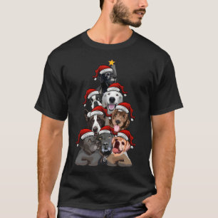 Niedliche Hunde in Weihnachtsmannmützen Weihnachts T-Shirt