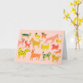 Niedliche Hunde JAHRESZEIT Karte (Gelbe Blume)