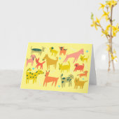 Niedliche Hunde JAHRESZEIT Karte (Gelbe Blume)