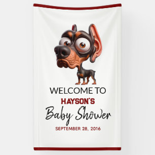 Niedliche Hunde-Karikaturen Kinderdusche für Junge Banner