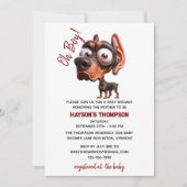 Niedliche Hunde-Karikaturen Kinderdusche für Junge Einladung (Vorderseite)