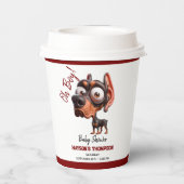 Niedliche Hunde-Karikaturen Kinderdusche für Junge Pappbecher (Rückseite)