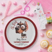 Niedliche Hunde-Karikaturen Kinderdusche für Junge Pappteller (Party)