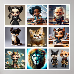 Niedliche Hunde Katze großartige Geschenke Poster