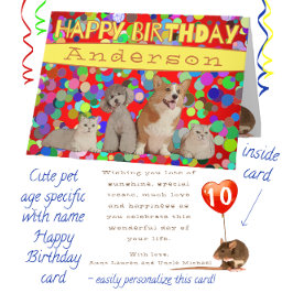 Niedliche Hunde Katzen Altern Spaß Geburtstag glüc Karte