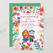 Niedliche Hunde Kinderdusche Einladung (Vorne/Hinten)