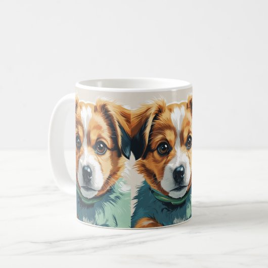 Niedliche Hunde Kunst Tasse - Adorable Pet Lover's (Vorderseite Links)