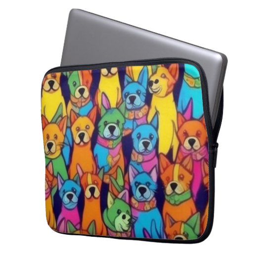 Niedliche Hunde Laptopschutzhülle (Vorderseite Links)