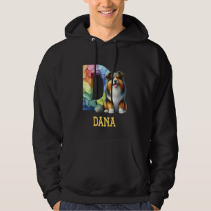 Niedliche Hunde Letter Dana Name Rainbow Dog Hoodie