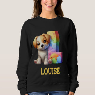 Niedliche Hunde Letter Louise Name Rainbow Dog Sweatshirt