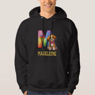 Niedliche Hunde Letter Madeleine Name Rainbow Dog Hoodie