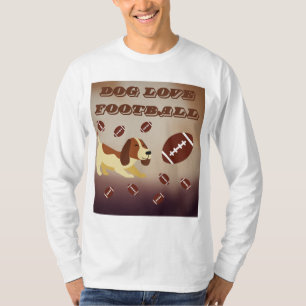 Niedliche Hunde Liebe Fußball spielen T-Shirt