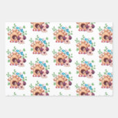 Niedliche Hunde mit Knochen Geschenkpapier Set (Vorderseite 3)