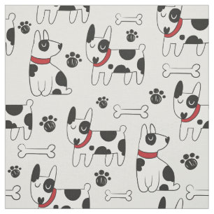 Niedliche Hunde mit Knochen Stoff