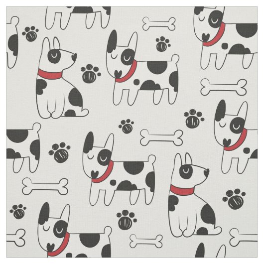 Niedliche Hunde mit Knochen Stoff (Muster)