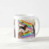 Niedliche Hunde mit Regenbogen Kaffeetasse (VorderseiteRechts)