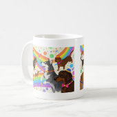 Niedliche Hunde mit Regenbogen Kaffeetasse (Vorderseite Links)