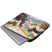 Niedliche Hunde mit Regenbogen Laptopschutzhülle (Vorne Knopf)