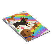 Niedliche Hunde mit Regenbogen Notizblock (Rechte Seite)