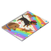 Niedliche Hunde mit Regenbogen Notizblock (Linke Seite)