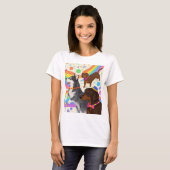 Niedliche Hunde mit Regenbogen T-Shirt (Vorne ganz)