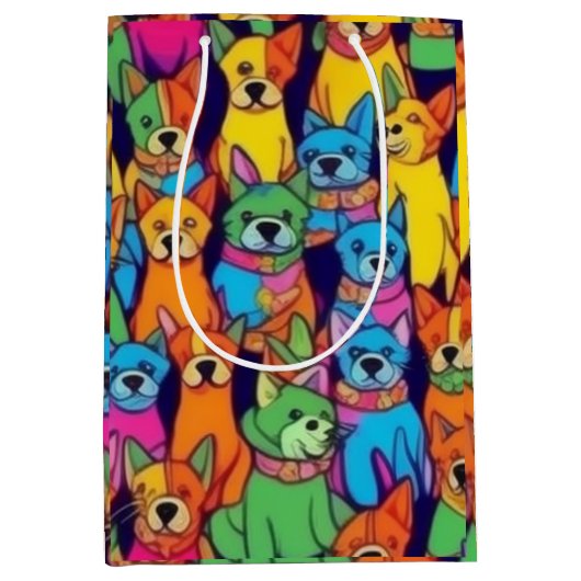 Niedliche Hunde Mittlere Geschenktüte (Vorderseite)