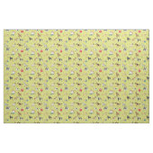 Niedliche Hunde Muster Design Grün Gelb Stoff (Yard (91,4 cm))