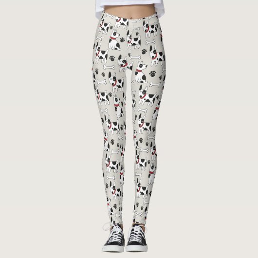 Niedliche Hunde Muster Leggings (Vorderseite)
