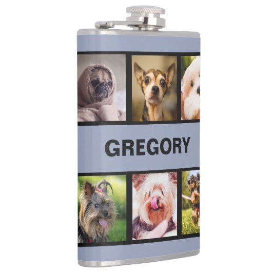 Niedliche Hunde ODER IHRE FOTO-Gewohnheitsflasche Flachmann (Rechts)