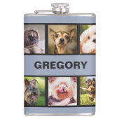 Niedliche Hunde ODER IHRE FOTO-Gewohnheitsflasche Flachmann (Vorderseite)