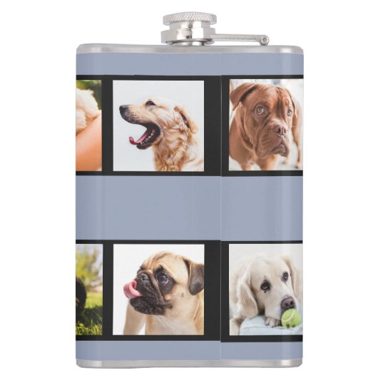 Niedliche Hunde ODER IHRE FOTO-Gewohnheitsflasche Flachmann (Rückseite)