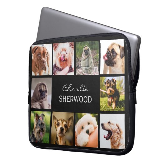 Niedliche Hunde ODER IHRE FOTO-Namelaptophülse Laptopschutzhülle (Vorderseite Links)