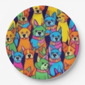 Niedliche Hunde Pappteller (Vorderseite)