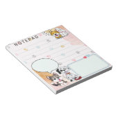 Niedliche Hunde Paw Print Hintergrund Themed Notizblock (angewinkelt)