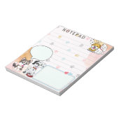 Niedliche Hunde Paw Print Hintergrund Themed Notizblock (Rotiert)