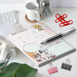 Niedliche Hunde Paw Print Hintergrund Themed Notizblock