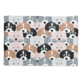 Niedliche Hunde Pink Black Illustration Kissenbezug (Rückseite)