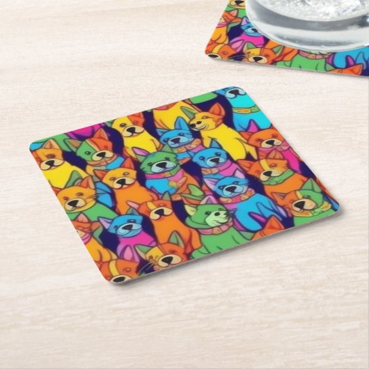 Niedliche Hunde Rechteckiger Pappuntersetzer (angewinkelt)