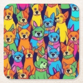 Niedliche Hunde Rechteckiger Pappuntersetzer