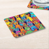 Niedliche Hunde Rechteckiger Pappuntersetzer (angewinkelt)