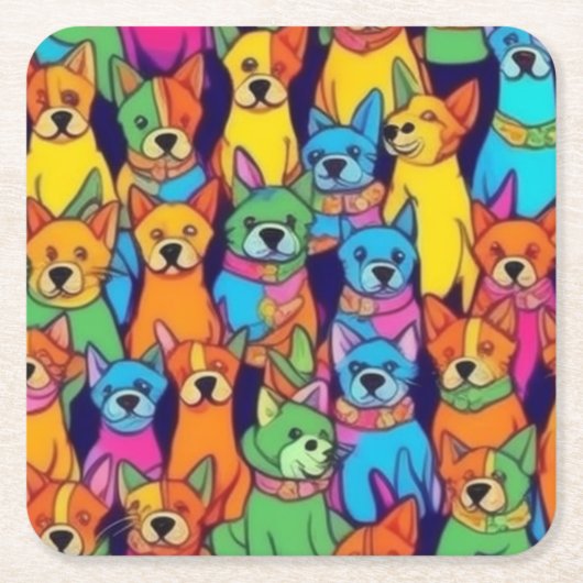 Niedliche Hunde Rechteckiger Pappuntersetzer (Vorderseite)