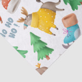 Niedliche Hunde, Rentiere und Weihnachtsbaumen Dek Seidenpapier (Detail)