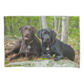 Niedliche Hunde Schokolade Labrador Schwarzer Labr Kissenbezug (Vorderseite)