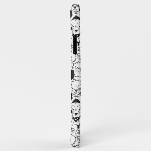 Niedliche Hunde Schwarz-Weiß-Muster Art Case-Mate iPhone Hülle (Hinten/Rechts)