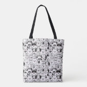 Niedliche Hunde Schwarz-Weiß-Tiermuster Tasche (Rückseite)