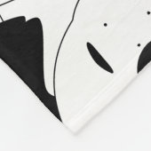 Niedliche Hunde: schwarzer, weißer Cartoon. Fleecedecke (Ecke)