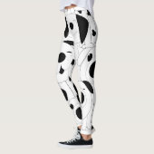 Niedliche Hunde: schwarzer, weißer Cartoon. Leggings (Links)