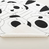 Niedliche Hunde: schwarzer, weißer Cartoon. Sherpadecke (3/4)