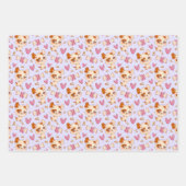 Niedliche Hunde Schweine Umhüllungspapier Set von Geschenkpapier Set (Vorderseite)