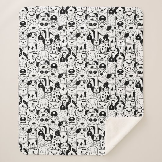 Niedliche Hunde Sherpa Blanket Sherpadecke (Vorderseite)